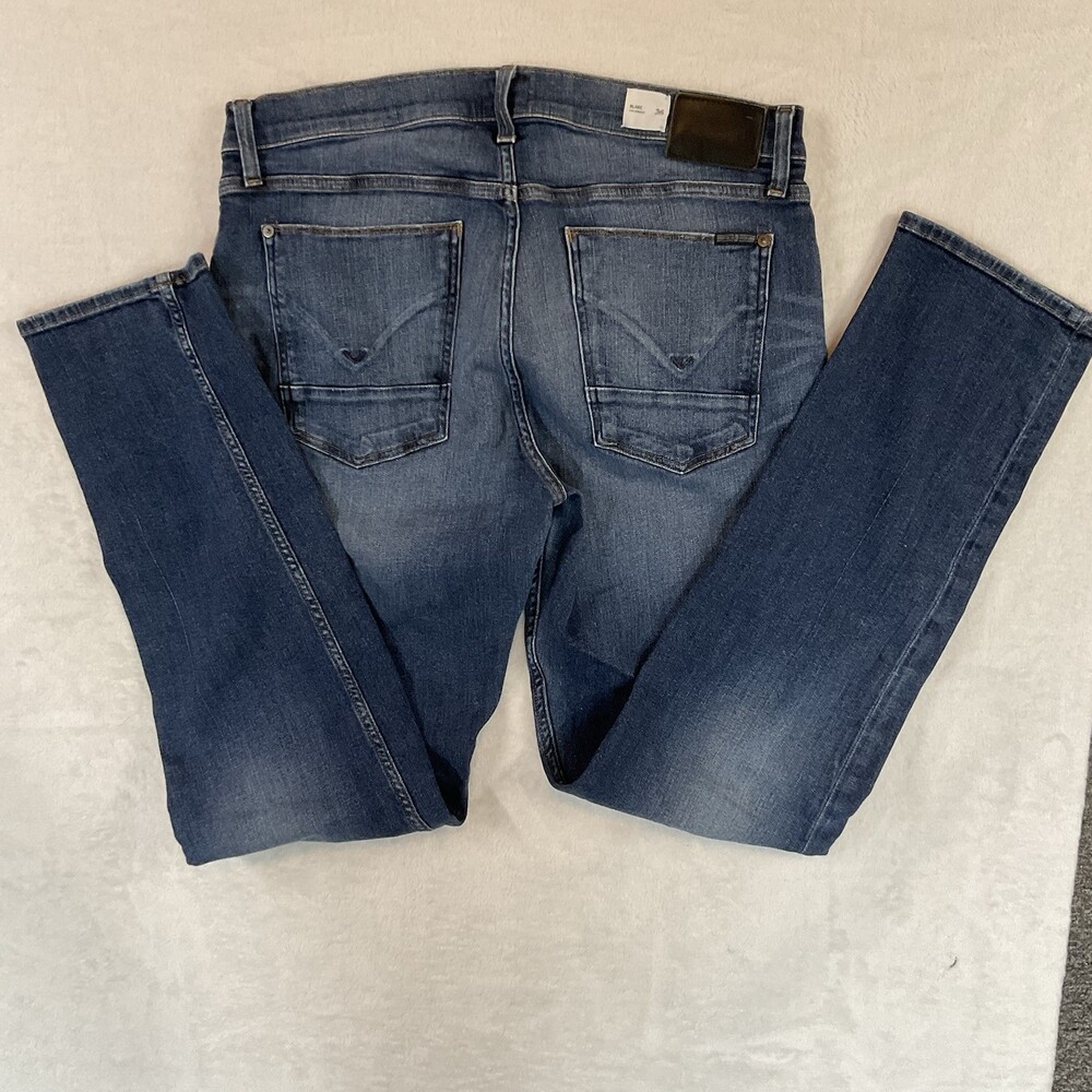 Hudson Men's Blake Slim Straight Jeans Size 36, Blue, Medium Wash, Denim Stretch